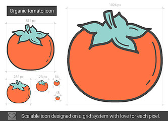 Image showing Organic tomato line icon.
