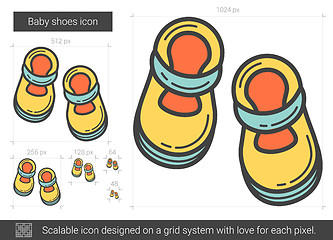 Image showing Baby shoes line icon.