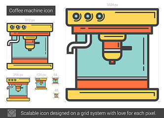 Image showing Coffee machine line icon.