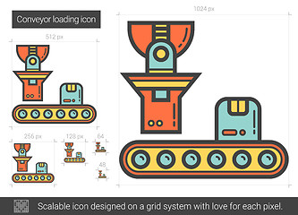 Image showing Conveyor loading line icon.