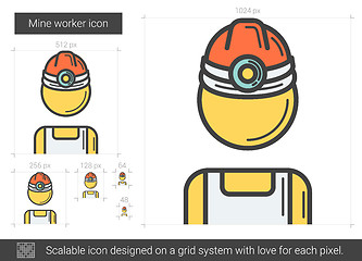Image showing Mine worker line icon.