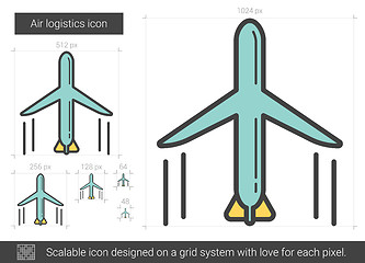 Image showing Air logistic line icon.