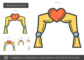 Image showing Wedding arch line icon.