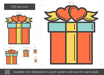 Image showing Gift box line icon.