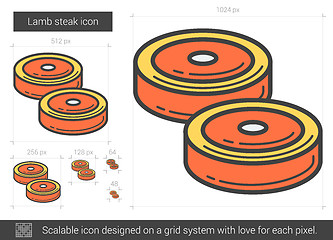 Image showing Lamb steak line icon.