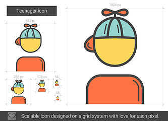 Image showing Teenager line icon.