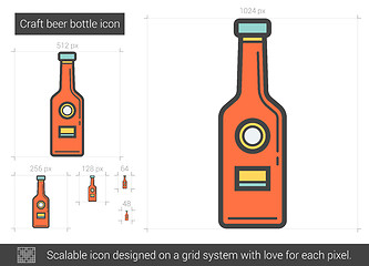 Image showing Craft beer bottle line icon.