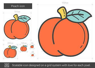 Image showing Peach line icon.