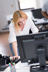 Image showing designers in office at the wooden furniture manufacture