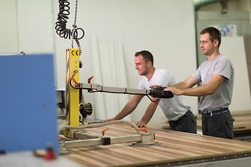 Image showing workers in a factory of wooden furniture