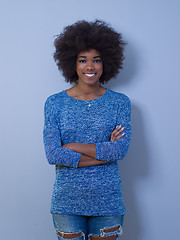 Image showing portrait of a beautiful friendly African American woman