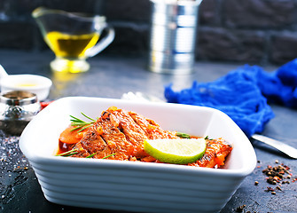 Image showing fish with tomato sauce 