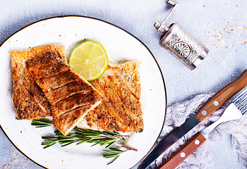 Image showing fried fish on plate