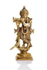 Image showing Krishna statue on white