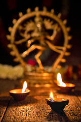 Image showing Diwali lights with Shiva Nataraja 