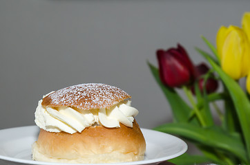 Image showing Semla, scandinavian traditional pastry