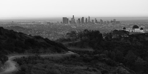 Image showing Beautiful Light Los Angeles Downtown City Skyline Urban Metropol