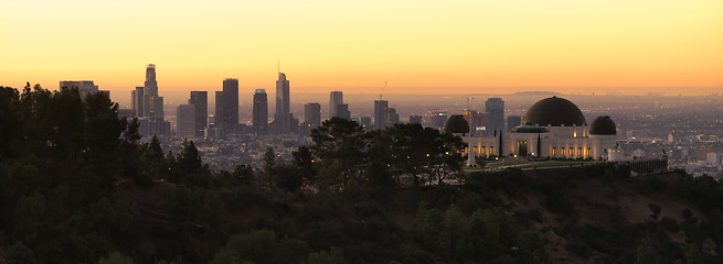 Image showing Beautiful Light Los Angeles California Downtown City Skyline Urb