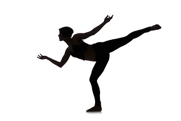 Image showing Silhouette of woman dancer