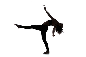 Image showing Silhouette of woman dancer