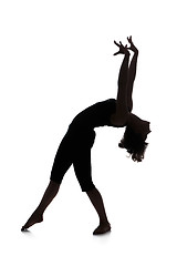 Image showing Silhouette of woman dancer