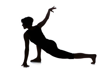 Image showing Silhouette of woman dancer
