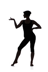 Image showing Silhouette of woman dancer