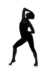 Image showing Silhouette of woman dancer