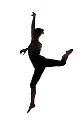 Image showing Silhouette of woman dancer
