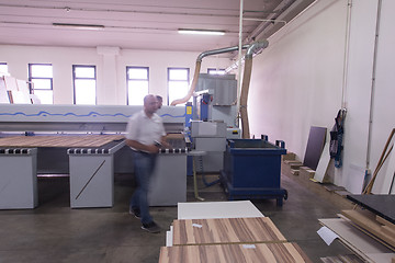 Image showing workers in a factory of wooden furniture