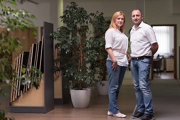 Image showing designers in office at the wooden furniture manufacture