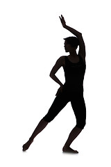 Image showing Silhouette of woman dancer