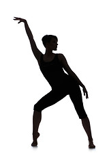 Image showing Silhouette of woman dancer