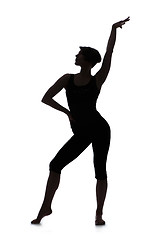 Image showing Silhouette of woman dancer