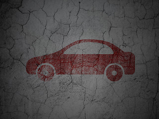 Image showing Travel concept: Car on grunge wall background