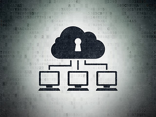 Image showing Safety concept: Cloud Network on Digital Data Paper background