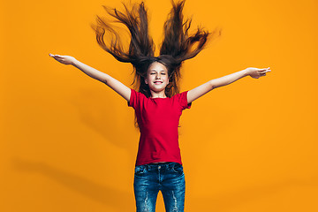 Image showing The squint eyed teen girl with weird expression