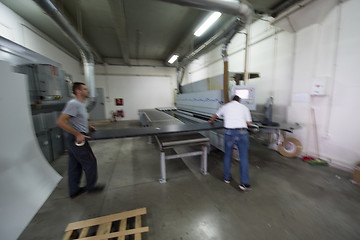 Image showing workers in a factory of wooden furniture