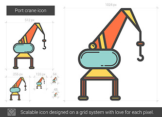 Image showing Port crane line icon.