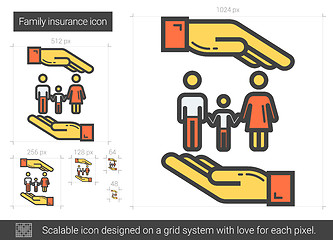 Image showing Family insurance line icon.