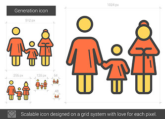 Image showing Generation line icon.