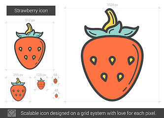 Image showing Strawberry line icon.