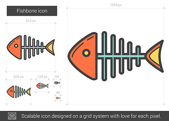 Image showing Fishbone line icon.