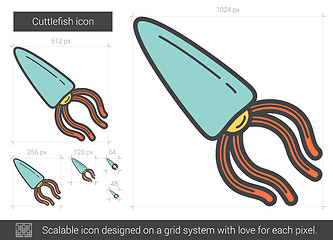 Image showing Cuttlefish line icon.