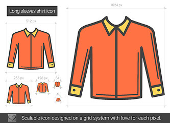 Image showing Long sleeves shirt line icon.