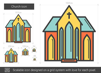 Image showing Church line icon.