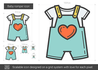 Image showing Baby romper line icon.