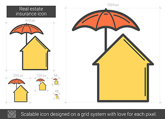 Image showing Real estate insurance line icon.