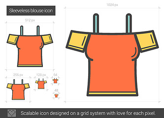 Image showing Sleeveless blouse line icon.