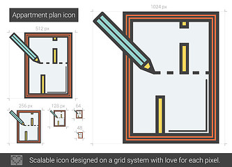 Image showing Apartment plan line icon.